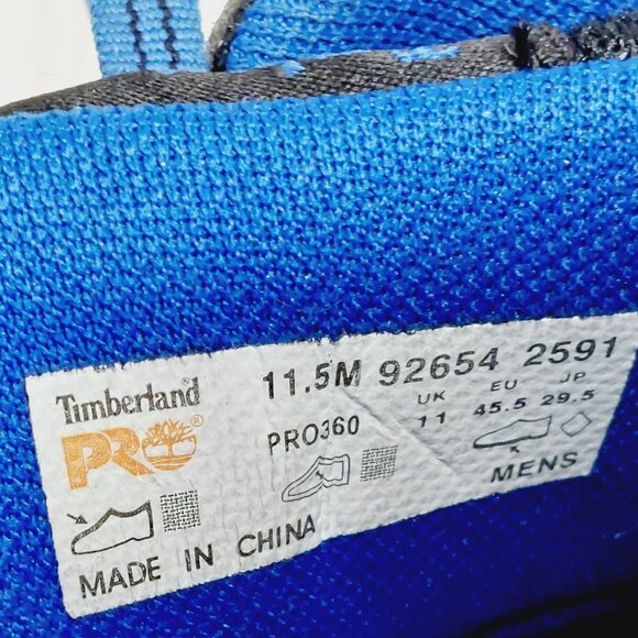 Timberland PRO Powertrain Alloy Toe ESD Work Black Blue Athletic Sneakers A927 - Picture 9 of 11